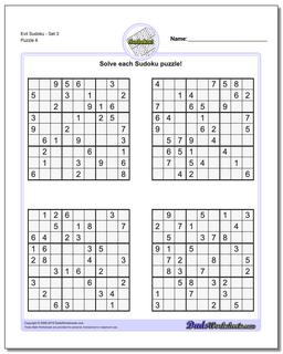 Evil SudokuSet 3 Worksheet