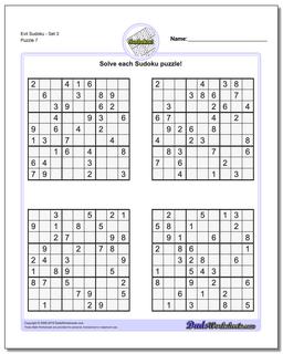 Evil SudokuSet 3 Worksheet