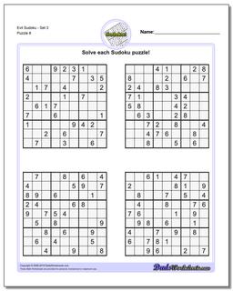 Evil SudokuSet 3 Worksheet