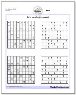 Evil SudokuSet 3 Worksheet