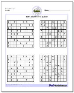 Evil SudokuSet 4 Worksheet