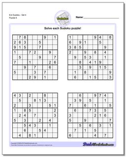 Evil SudokuSet 4 Worksheet