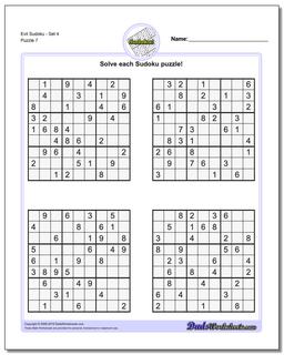 Evil SudokuSet 4 Worksheet