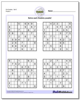 Printable Sudoku Puzzle EvilSet 5