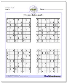 Evil SudokuSet 5 Worksheet