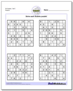 Evil SudokuSet 5 Worksheet