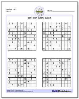 Evil SudokuSet 5 Worksheet