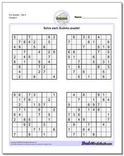 Evil SudokuSet 5 Worksheet