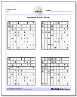 Evil SudokuSet 5 Worksheet