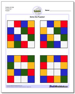 4x4 Sudoku for kids worksheet