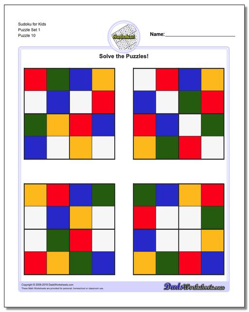 Sudoku for Kids Puzzle Set 1