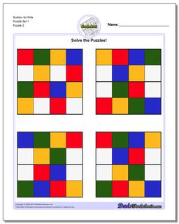 Imagens vetoriais Enfants colorés puzzle sudoku