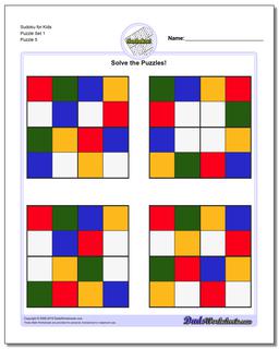 Imagens vetoriais Enfants colorés puzzle sudoku