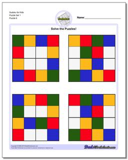Sudoku for Kids Puzzle Set 1