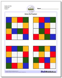 Sudoku for Kids Puzzle Set 1