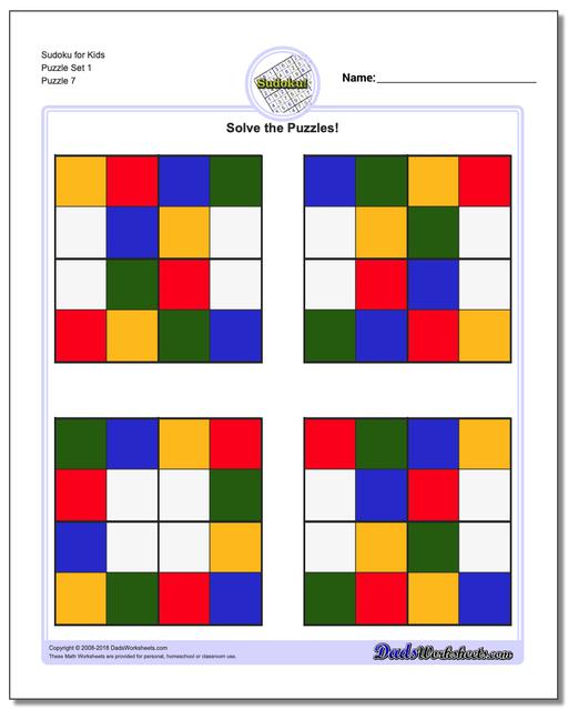 Sudoku for Kids Puzzle Set 1