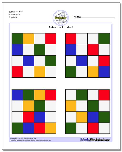 Sudoku for Kids Puzzle Set 2