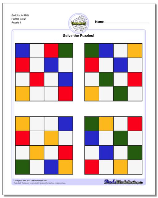 Sudoku for Kids Puzzle Set 2