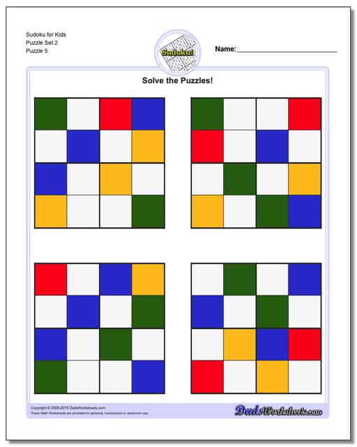 Sudoku for Kids Puzzle Set 2