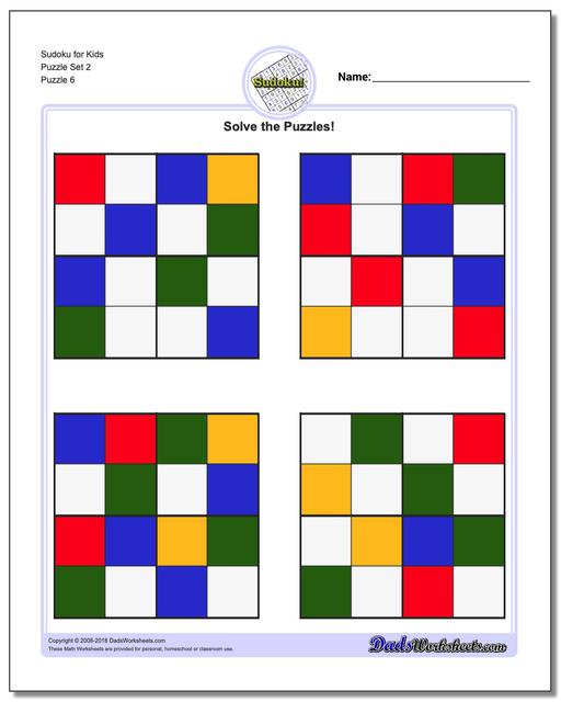 Sudoku for Kids Puzzle Set 2
