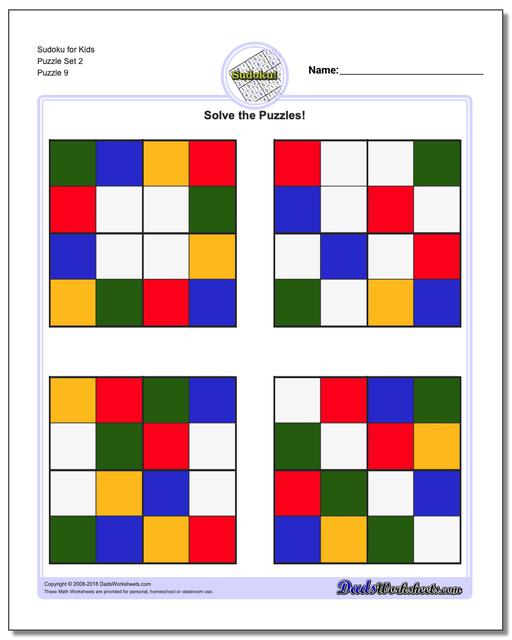 Sudoku for Kids Puzzle Set 2
