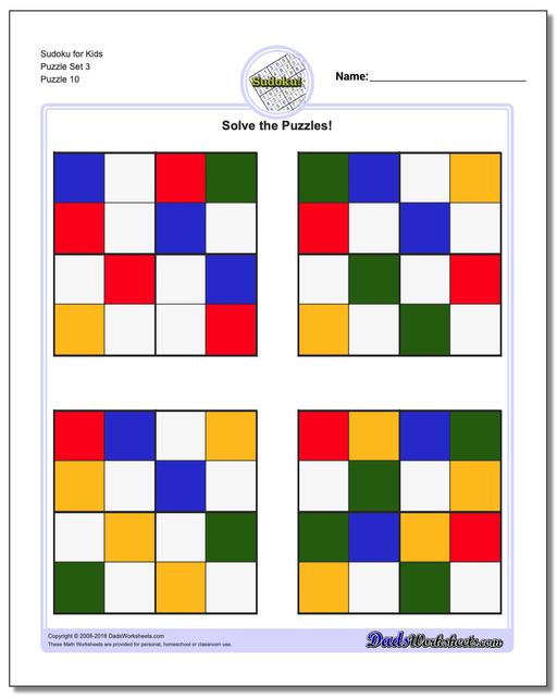Sudoku for Kids Puzzle Set 3