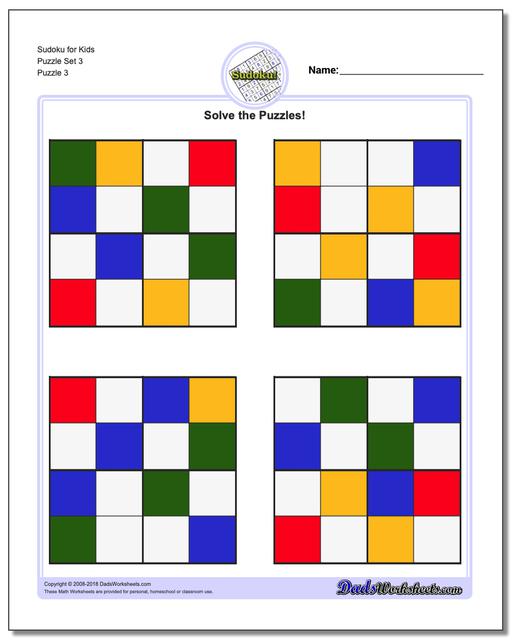 Sudoku for Kids Puzzle Set 3