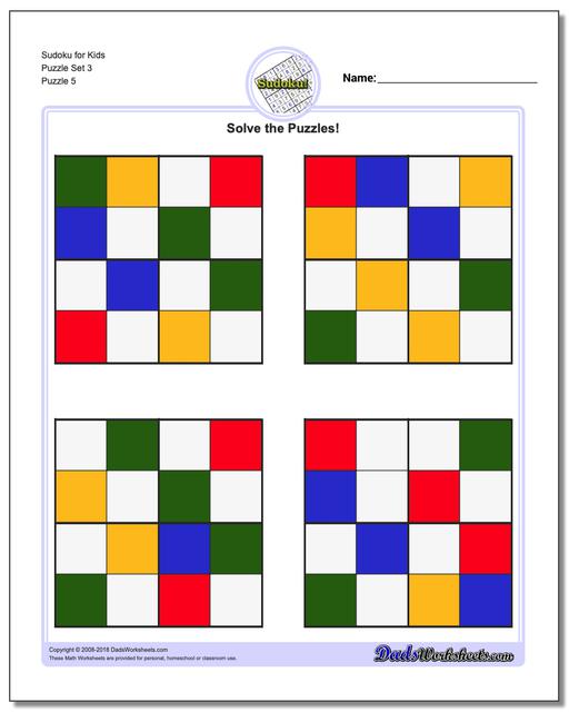 Sudoku for Kids Puzzle Set 3