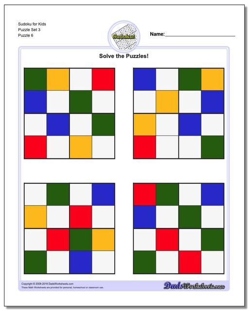 Sudoku for Kids Puzzle Set 3