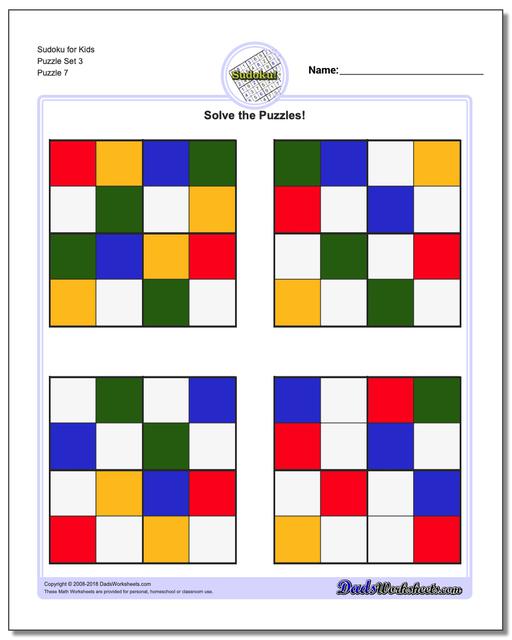 Sudoku for Kids Puzzle Set 3