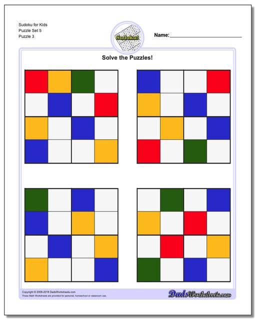 Sudoku for Kids Puzzle Set 5