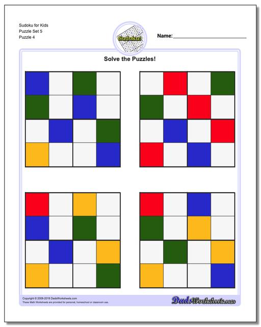 Sudoku for Kids Puzzle Set 5