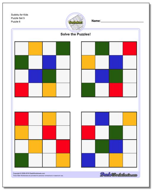 Sudoku for Kids Puzzle Set 5