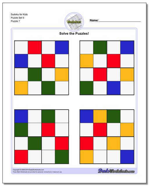 Sudoku for Kids Puzzle Set 5