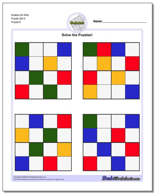 Sudoku for Kids Puzzle Set 5