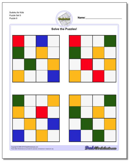 Sudoku for Kids Puzzle Set 5