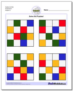 Sudoku for Kids Puzzle Set 4