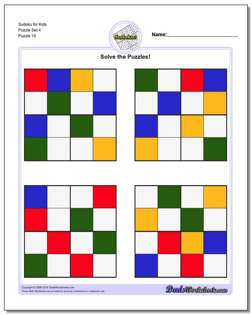 Sudoku for Kids Puzzle Set 4