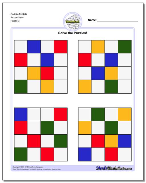 Sudoku for Kids Puzzle Set 4