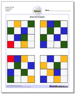 Sudoku for Kids Puzzle Set 4