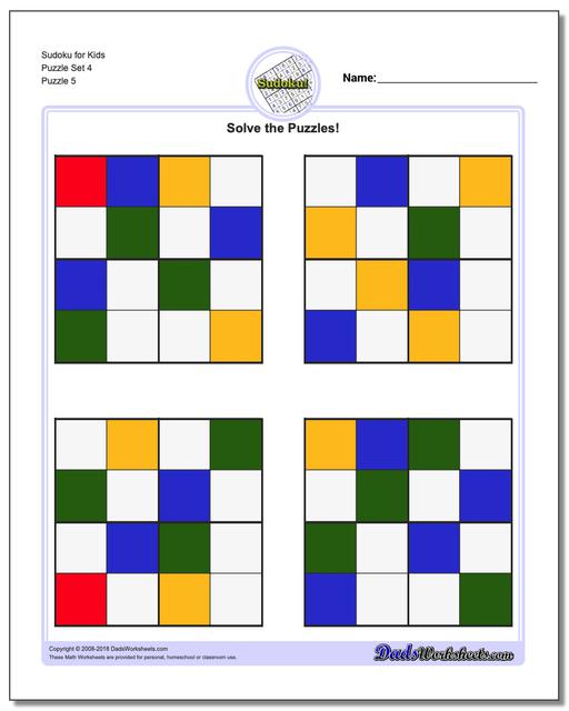 Sudoku for Kids Puzzle Set 4