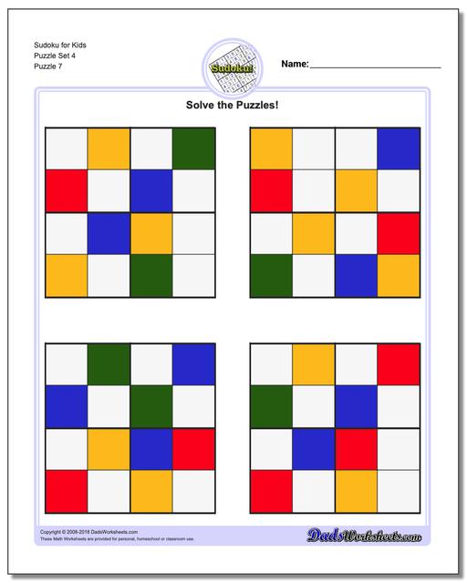 Sudoku for Kids Puzzle Set 4