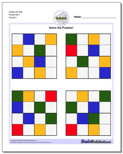Sudoku for Kids Puzzle Set 4