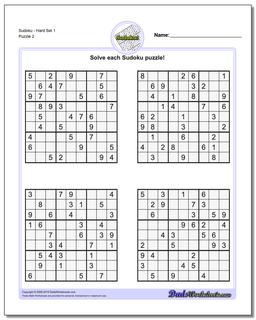 Hard Sudoku Puzzles – Free Printable