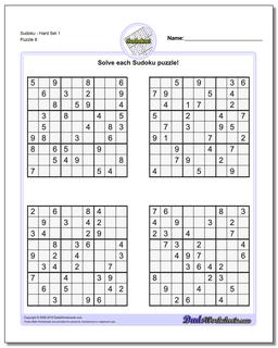 SudokuHard Set 1 Worksheet