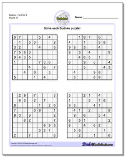 SudokuHard Set 2 Worksheet