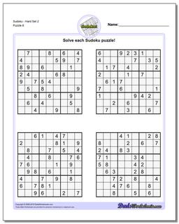 Free Printable Hard Sudoku with the Answer #13553