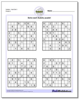 SudokuHard Set 3 Worksheet