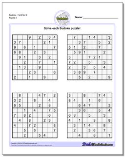 SudokuHard Set 3 Worksheet