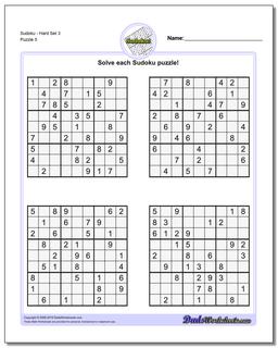 SudokuHard Set 3 Worksheet